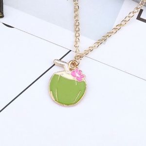 Brand New Tropical Coconut Water Enamel Necklace